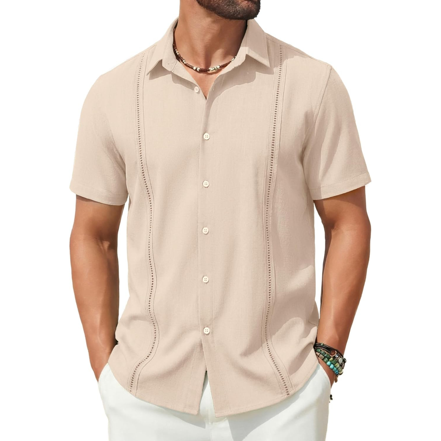 Short Sleeve Cuban Guayabera Shirt 