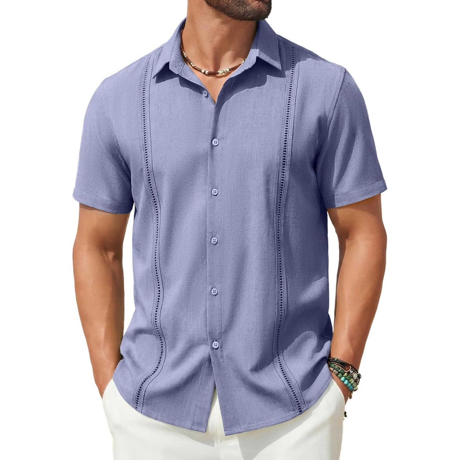 Short Sleeve Cuban Guayabera Shirt 