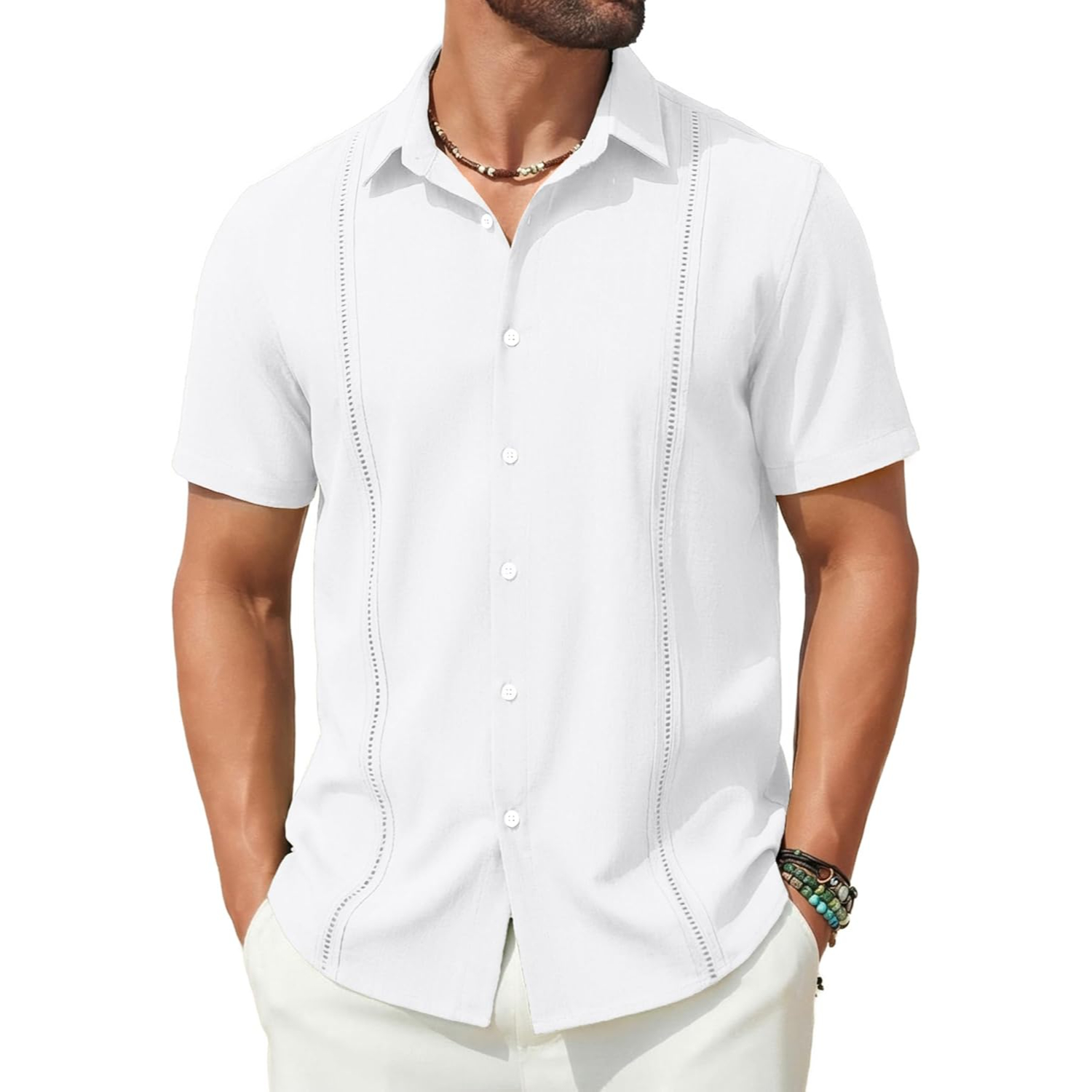 Short Sleeve Cuban Guayabera Shirt 