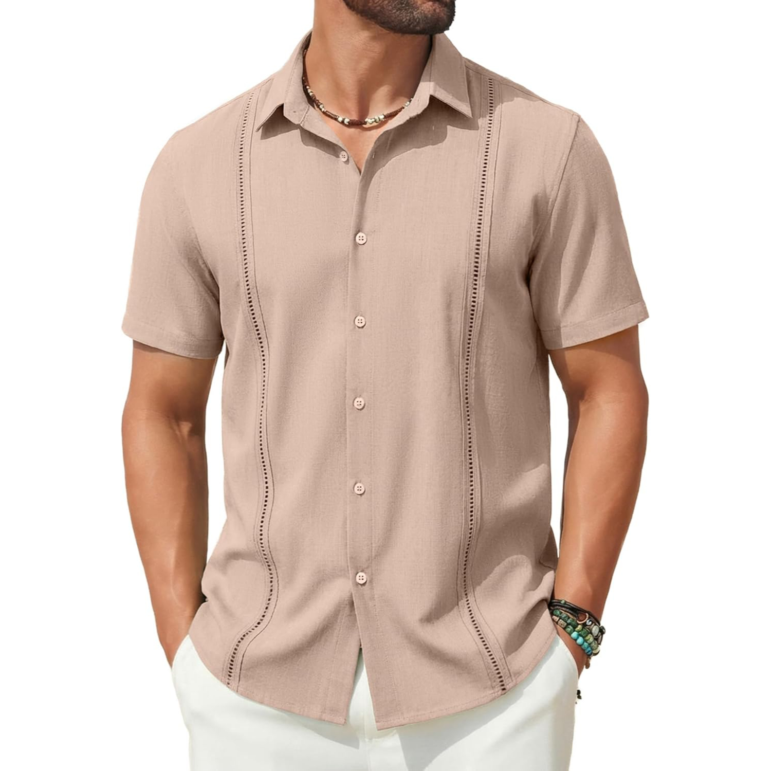 Short Sleeve Cuban Guayabera Shirt 