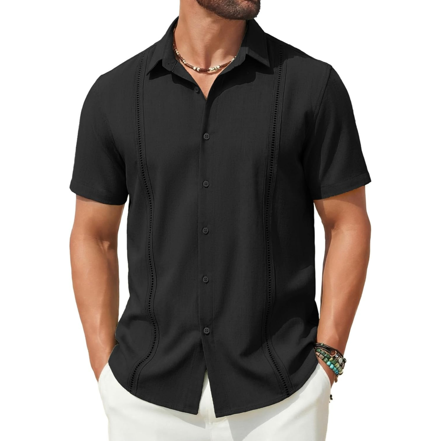 Short Sleeve Cuban Guayabera Shirt 