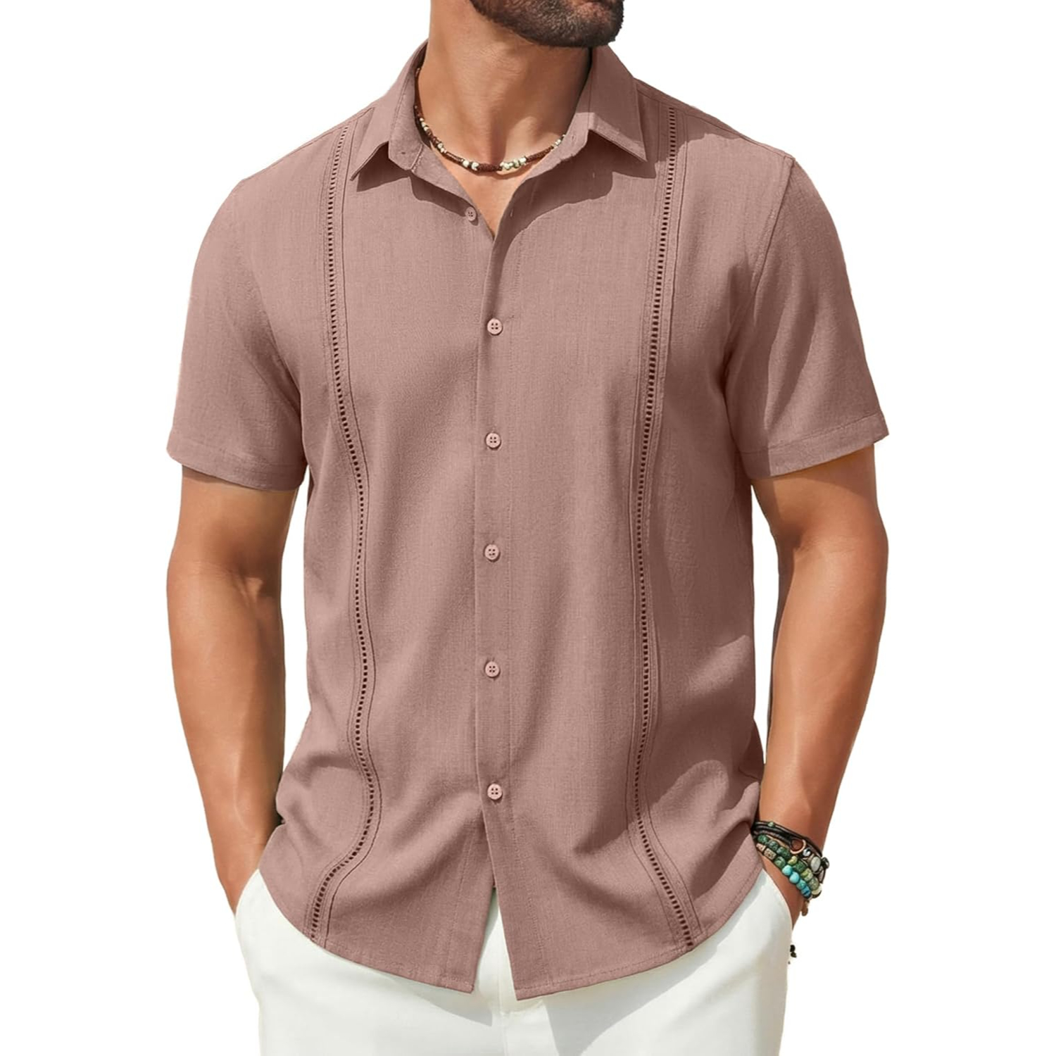 Short Sleeve Cuban Guayabera Shirt 