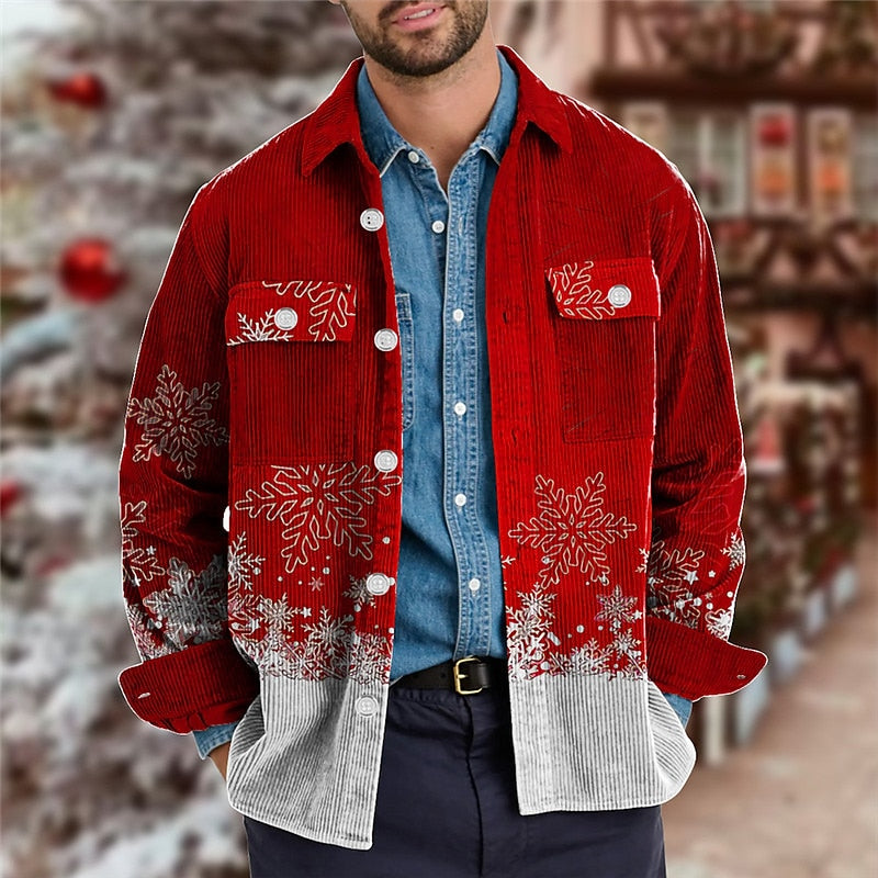Snowflake Theme Casual Shirt