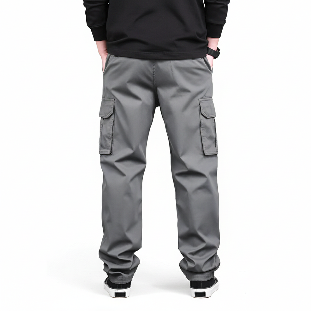 Solid Color Cargo Pants With Pockets For Men