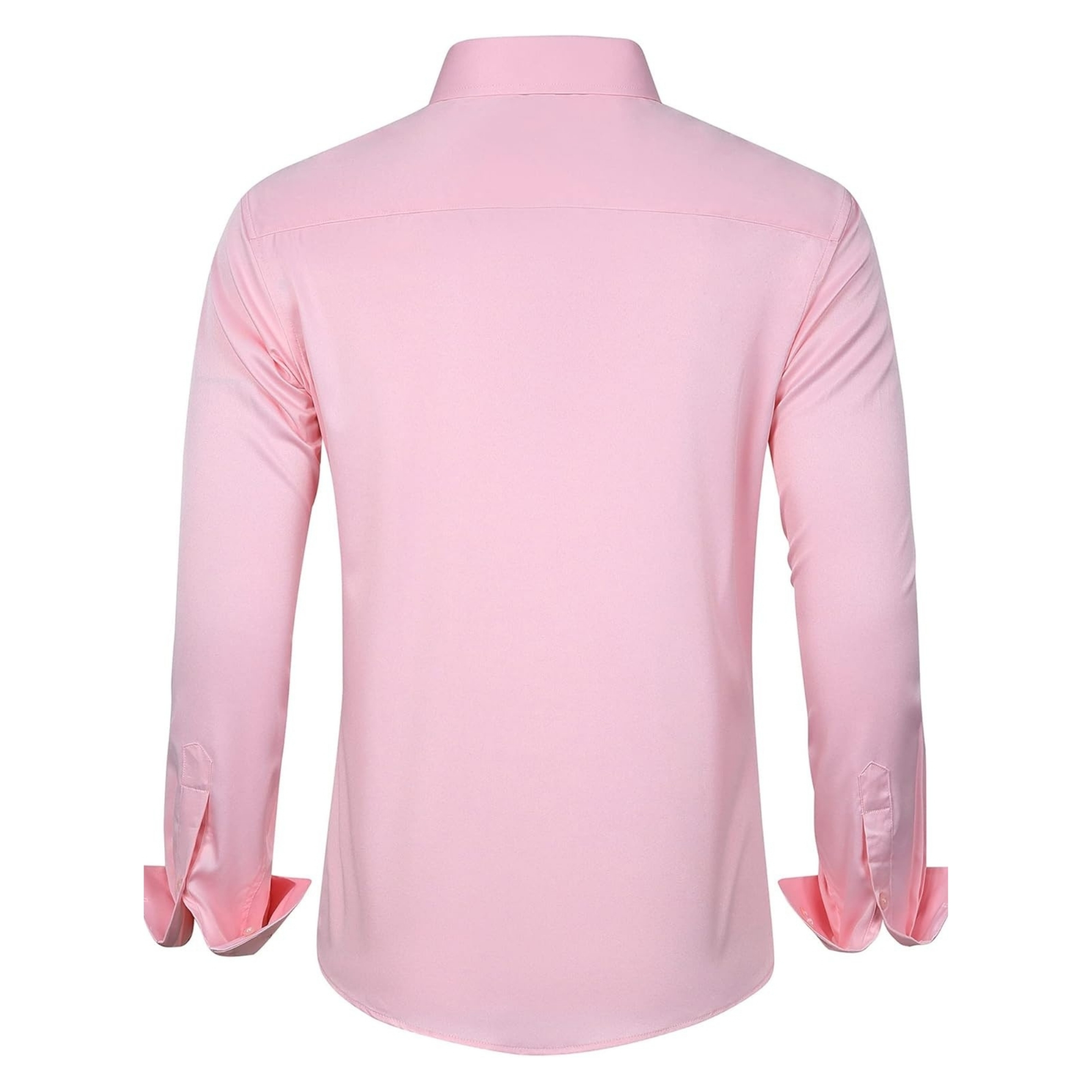 Solid Long Sleeve Shirt Stretch Wrinkle Free Formal Style