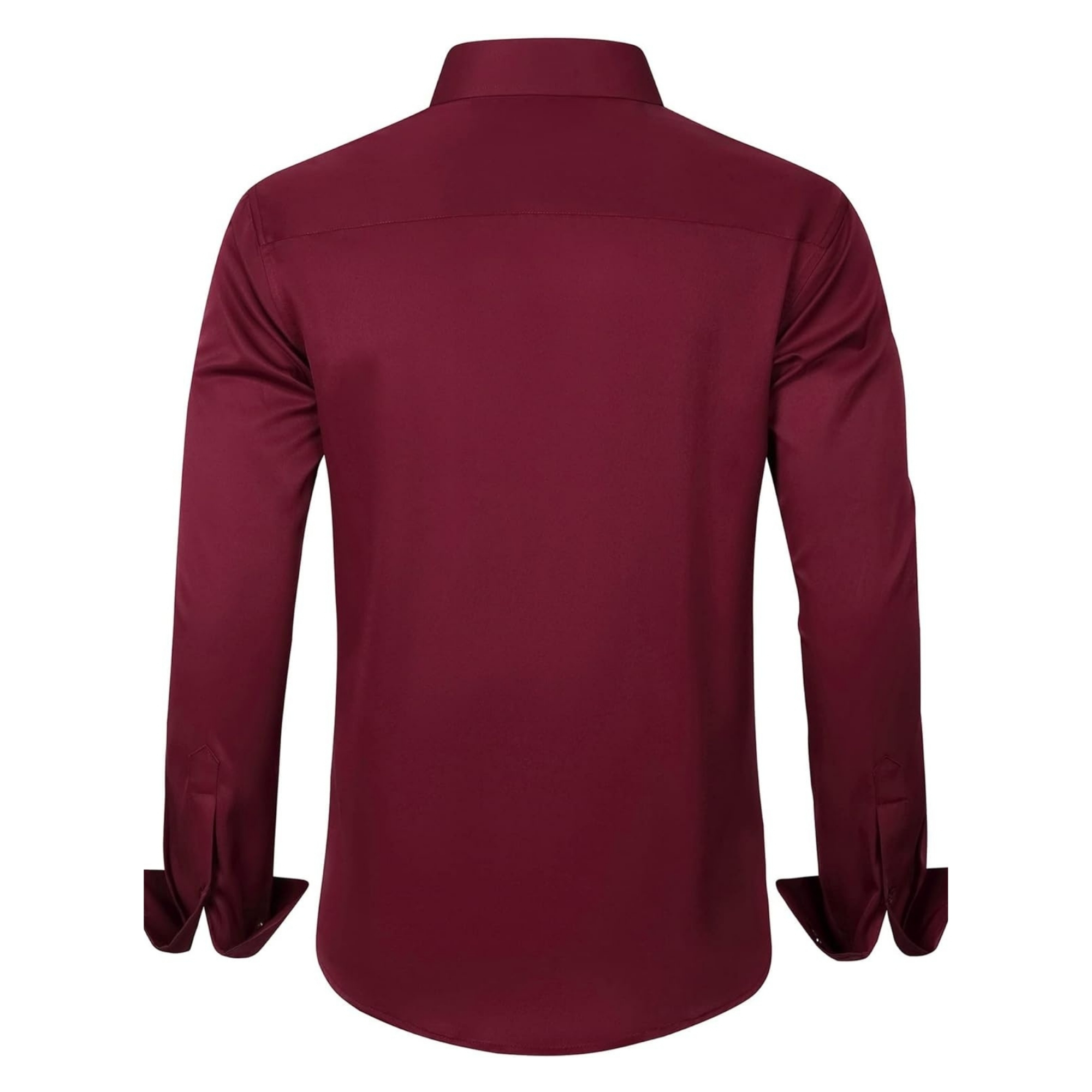 Solid Long Sleeve Shirt Stretch Wrinkle Free Formal Style
