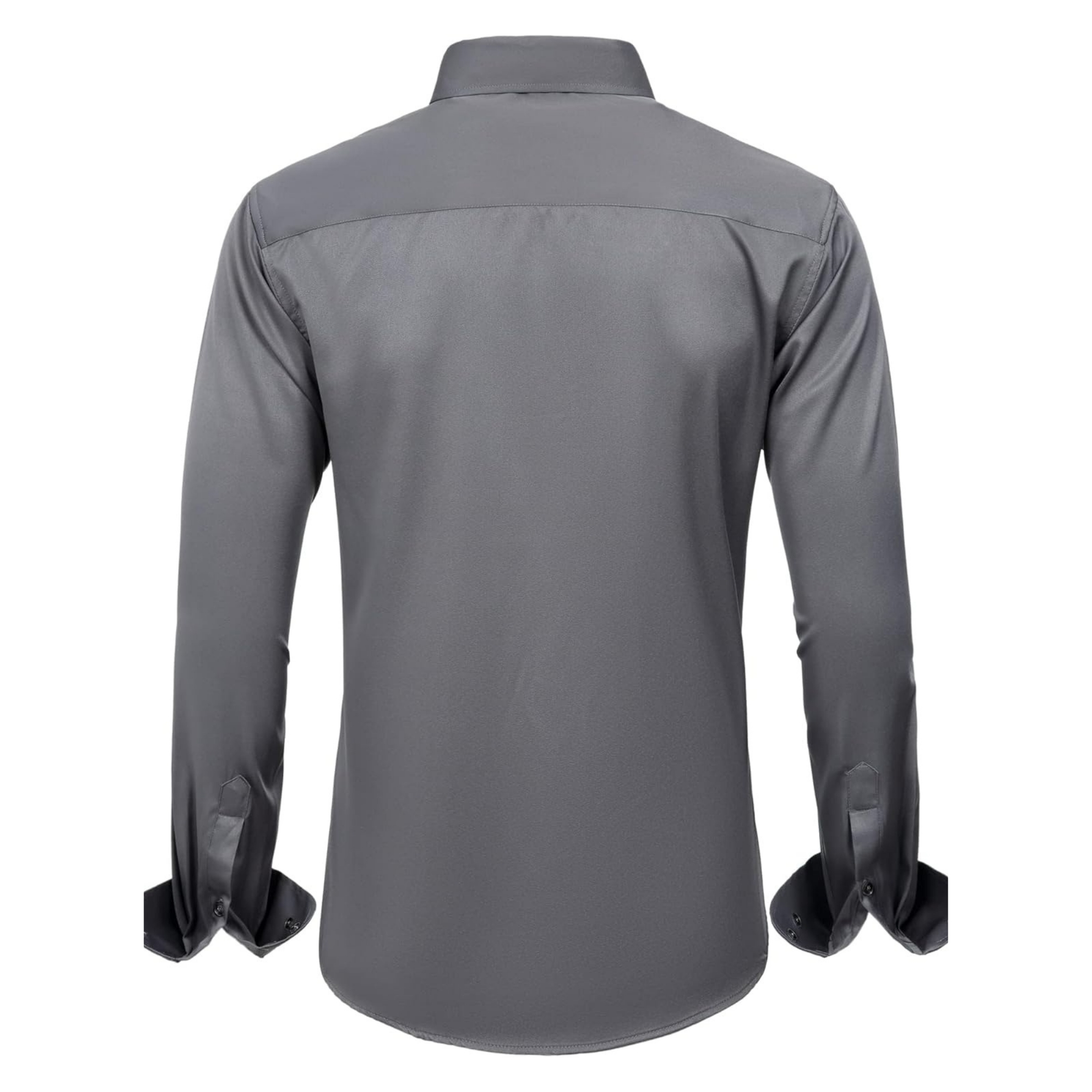 Solid Long Sleeve Shirt Stretch Wrinkle Free Formal Style
