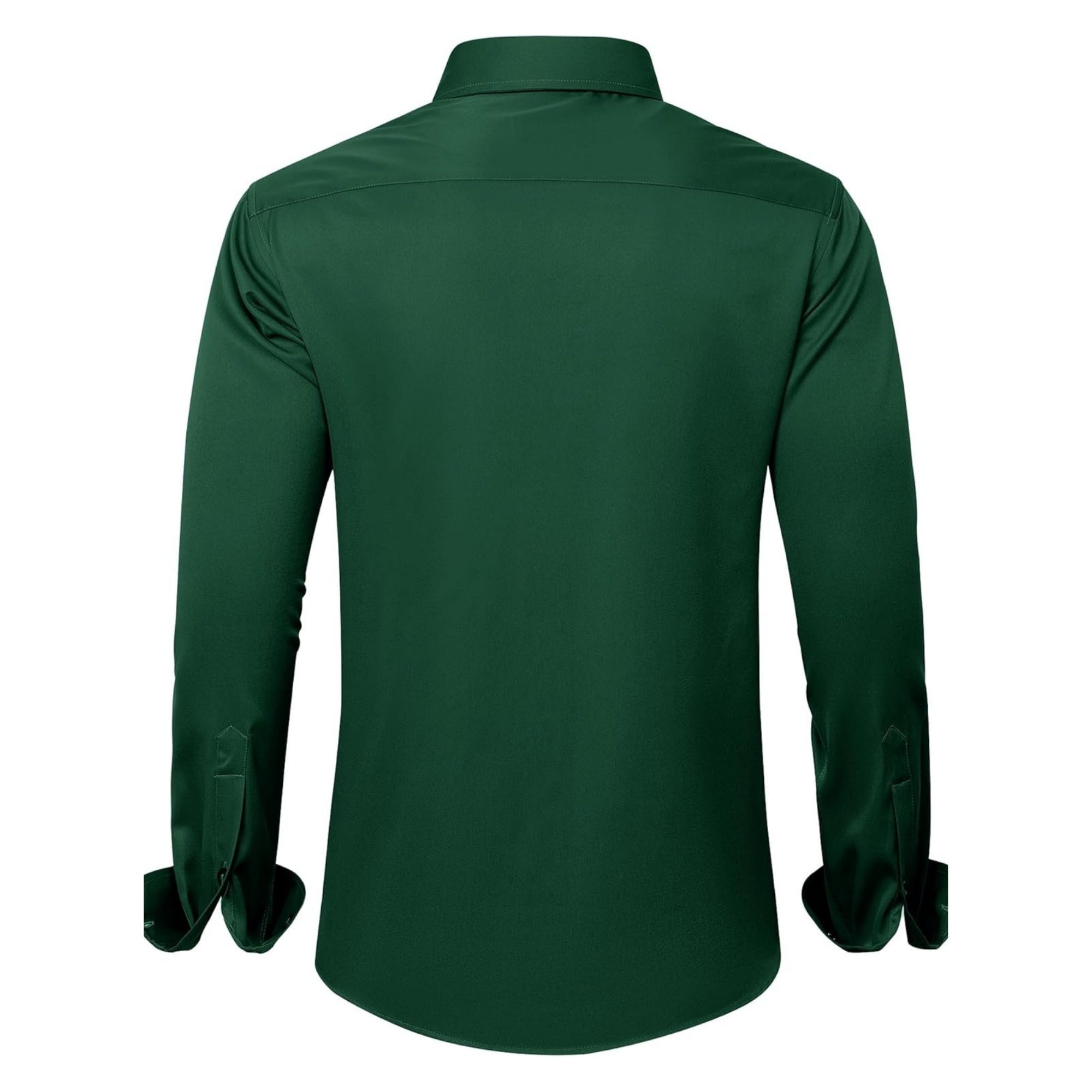Solid Long Sleeve Shirt Stretch Wrinkle Free Formal Style