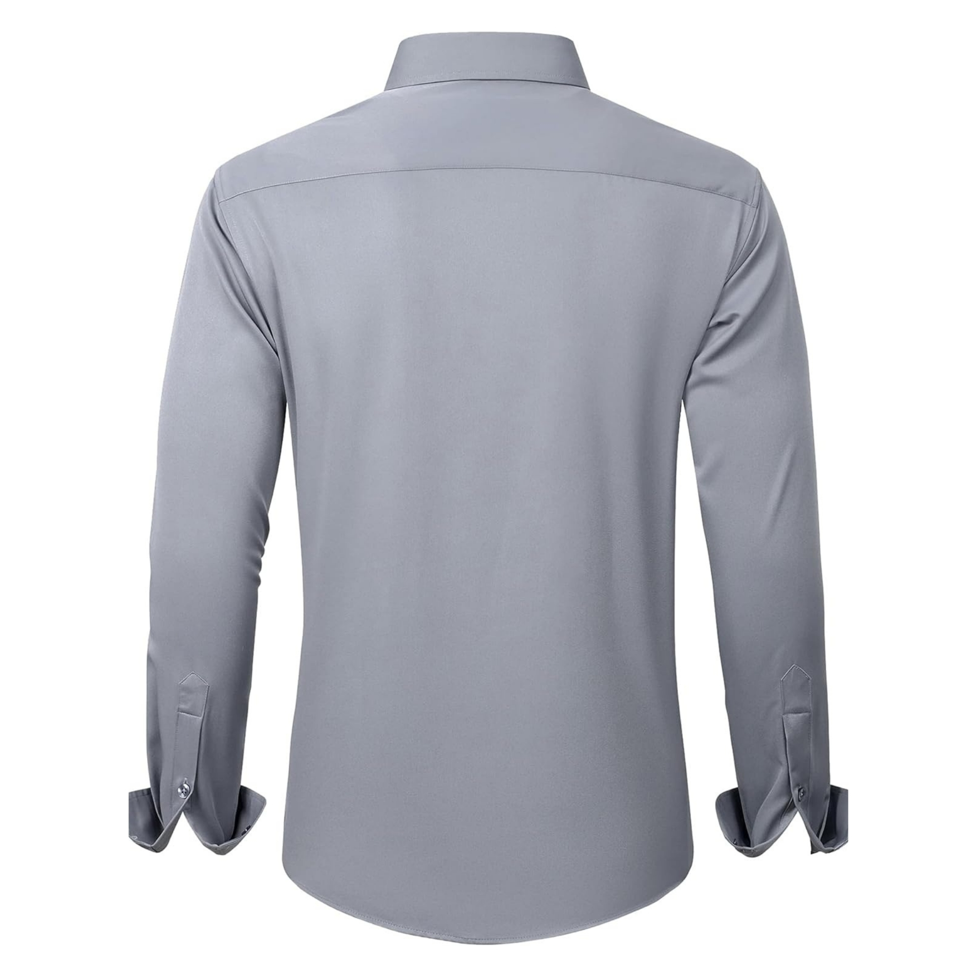 Solid Long Sleeve Shirt Stretch Wrinkle Free Formal Style