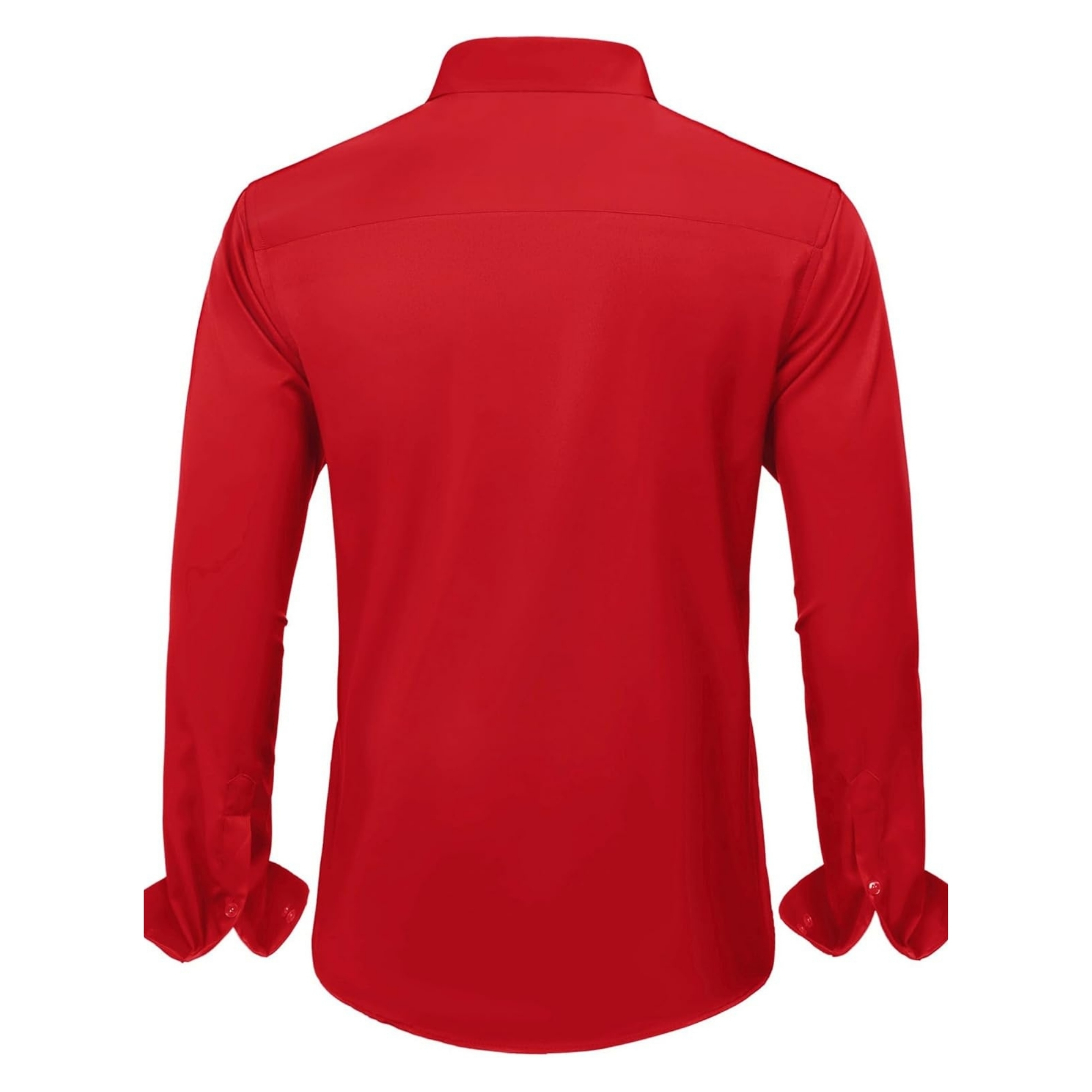 Solid Long Sleeve Shirt Stretch Wrinkle Free Formal Style