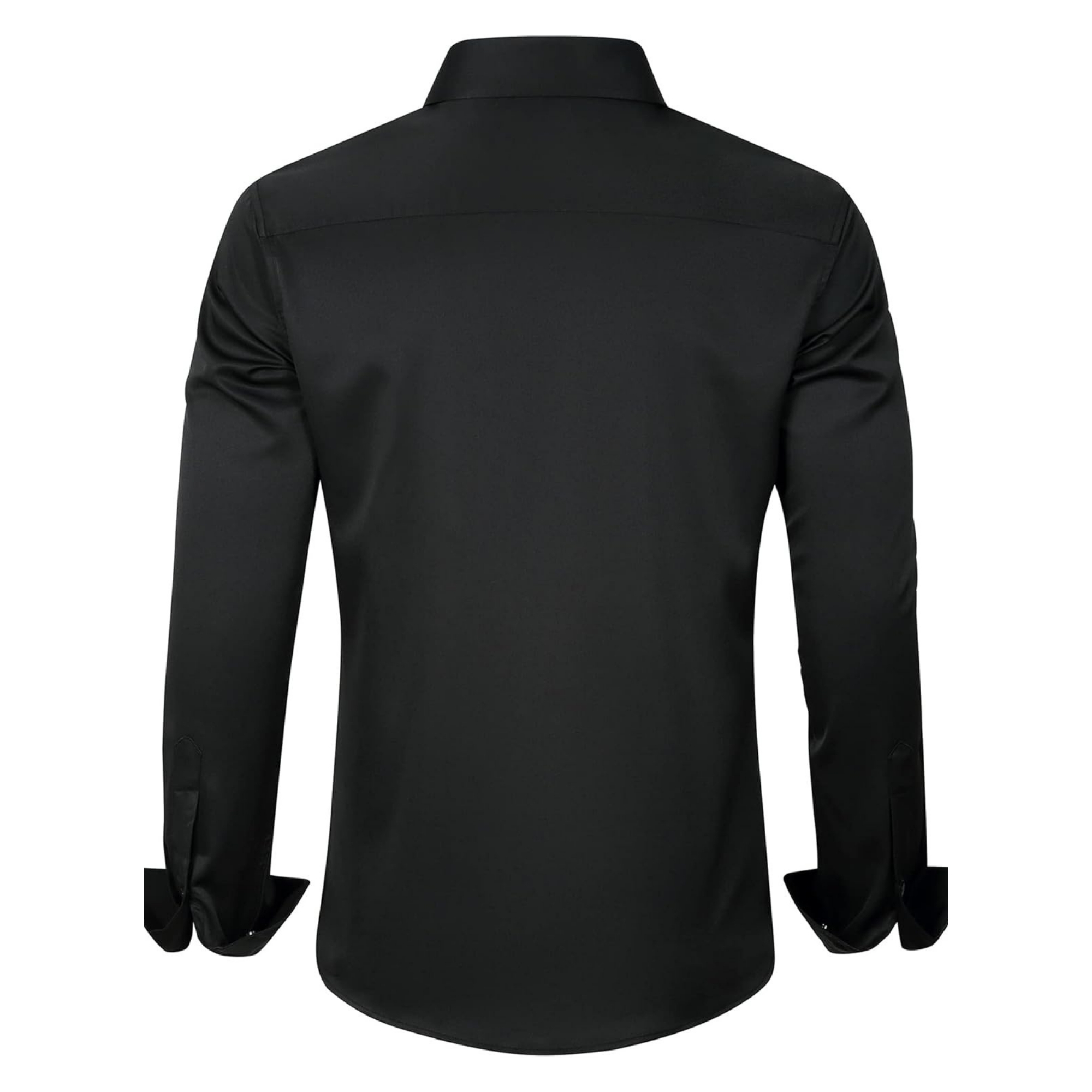 Solid Long Sleeve Shirt Stretch Wrinkle Free Formal Style