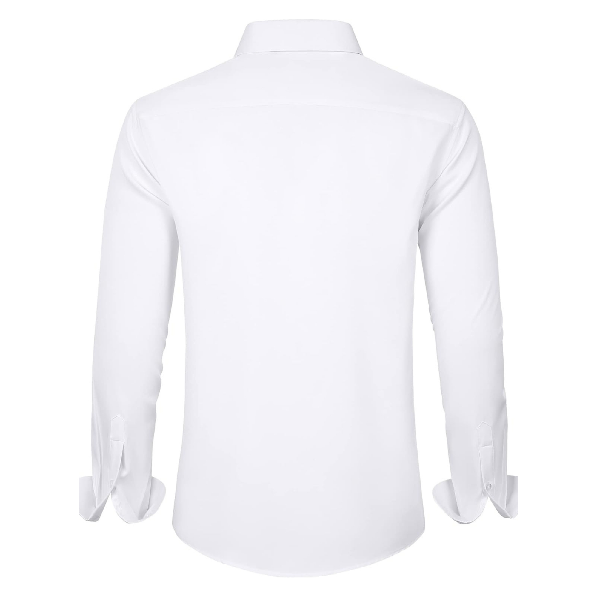 Solid Long Sleeve Shirt Stretch Wrinkle Free Formal Style