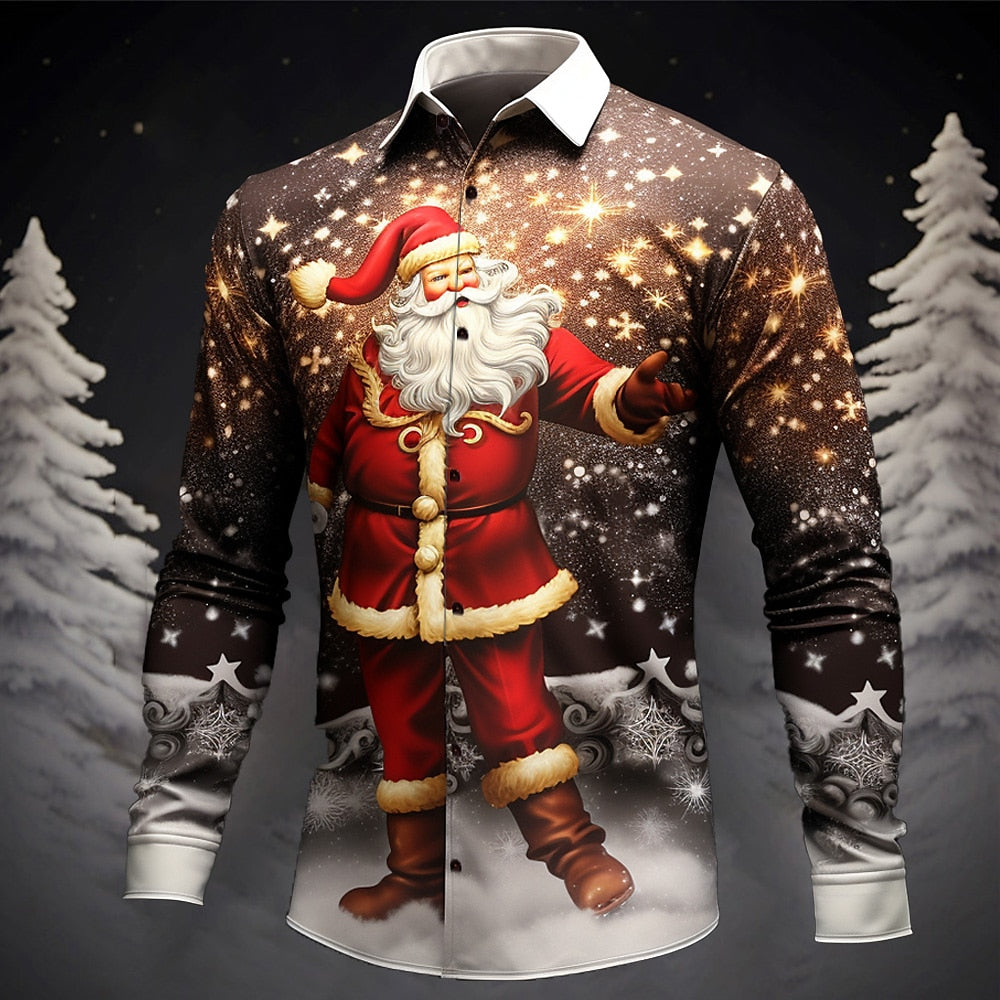 Starry Christmas Night Santa Gala Shirt