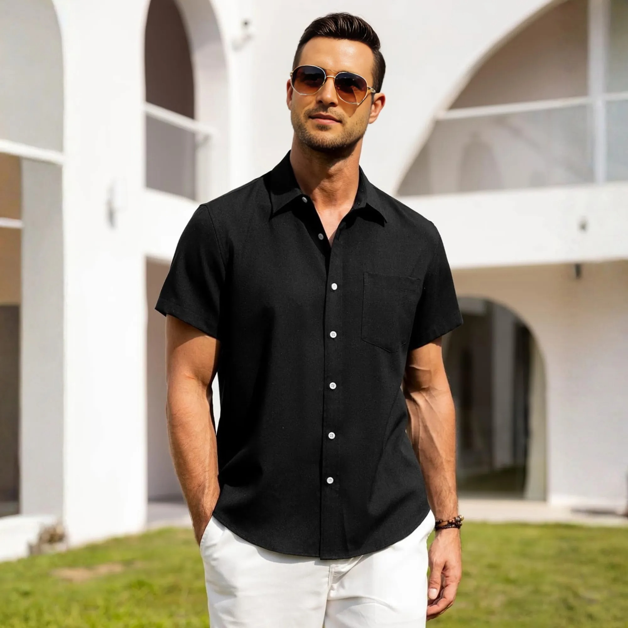 Summer Casual Beach Short Sleeve Shirt