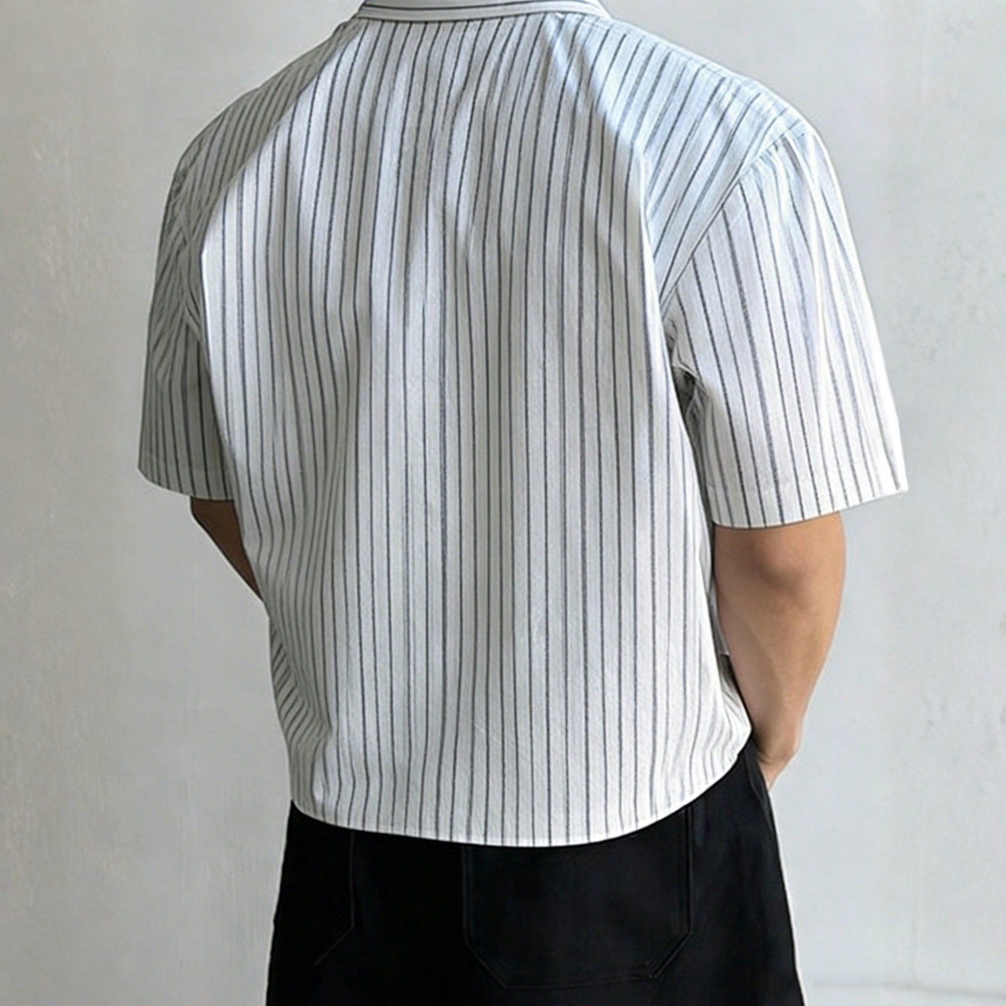 Summer Casual Vintage Vertical Stripe Shirt For Men