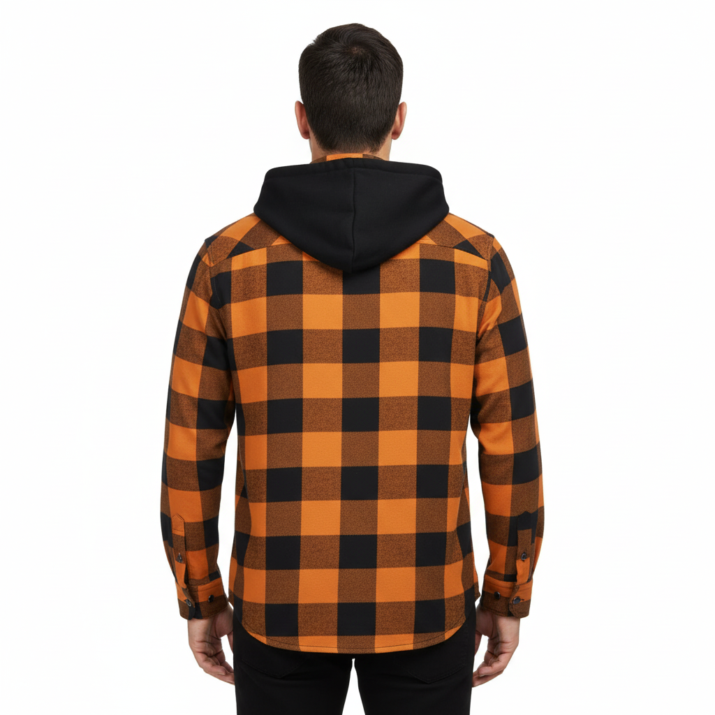 Thermal Flannel Plaid Winter Jacket With Pockets For Men