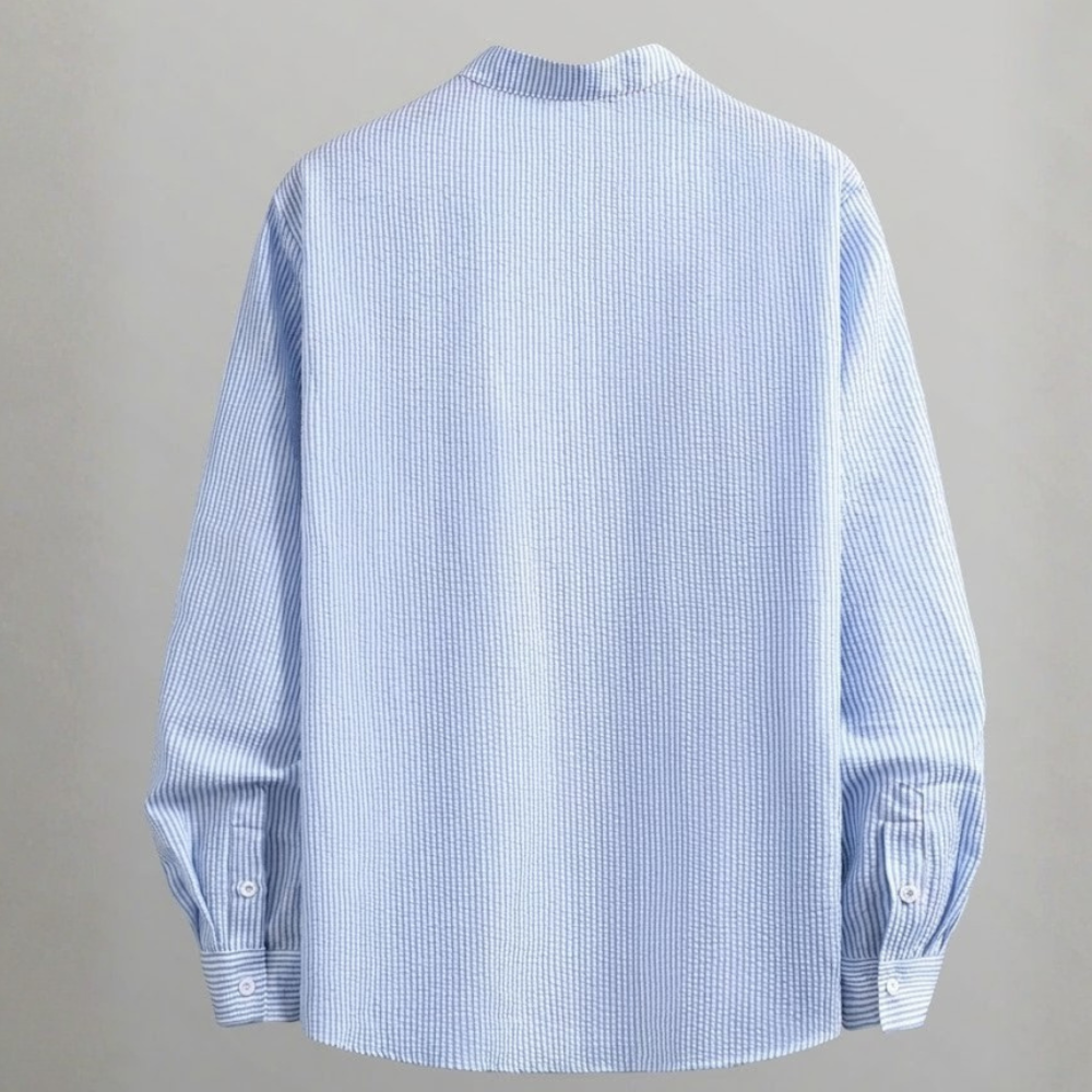 Placket Long Sleeve Vacation Shirt For Men