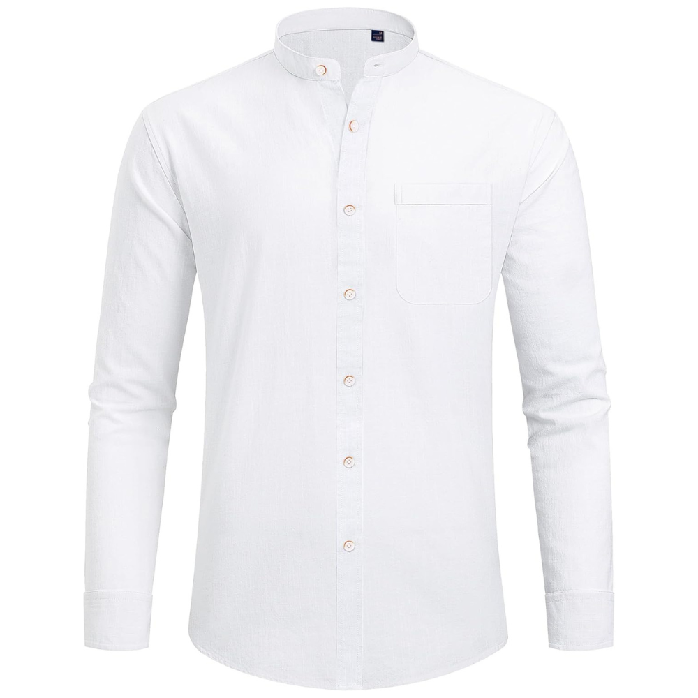 Casual Button Down Linen Shirt for Men