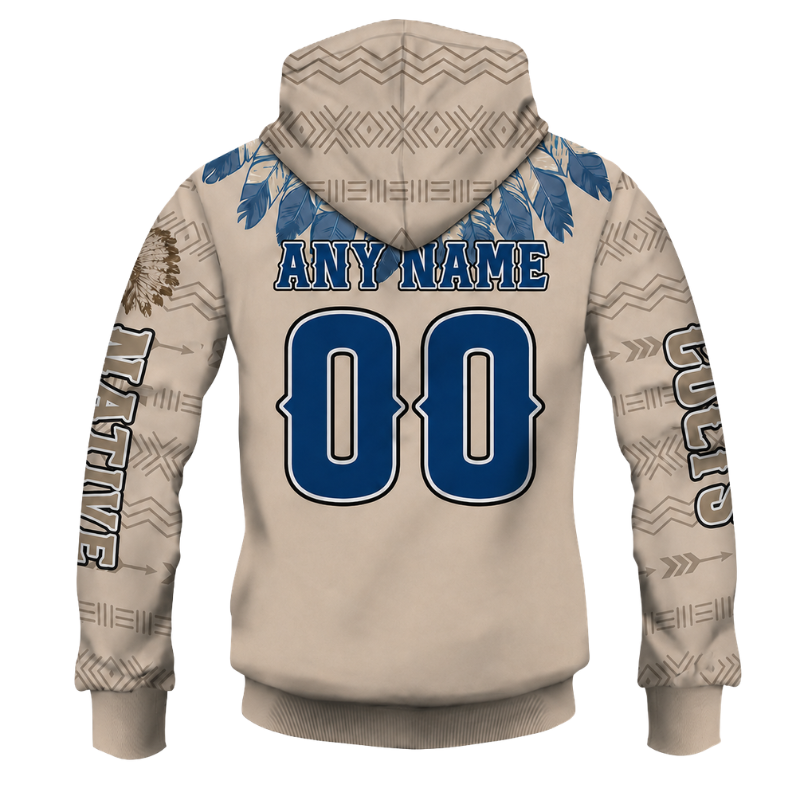 Personalized Indianapolis Colts Football Inspired Zipper Hoodie