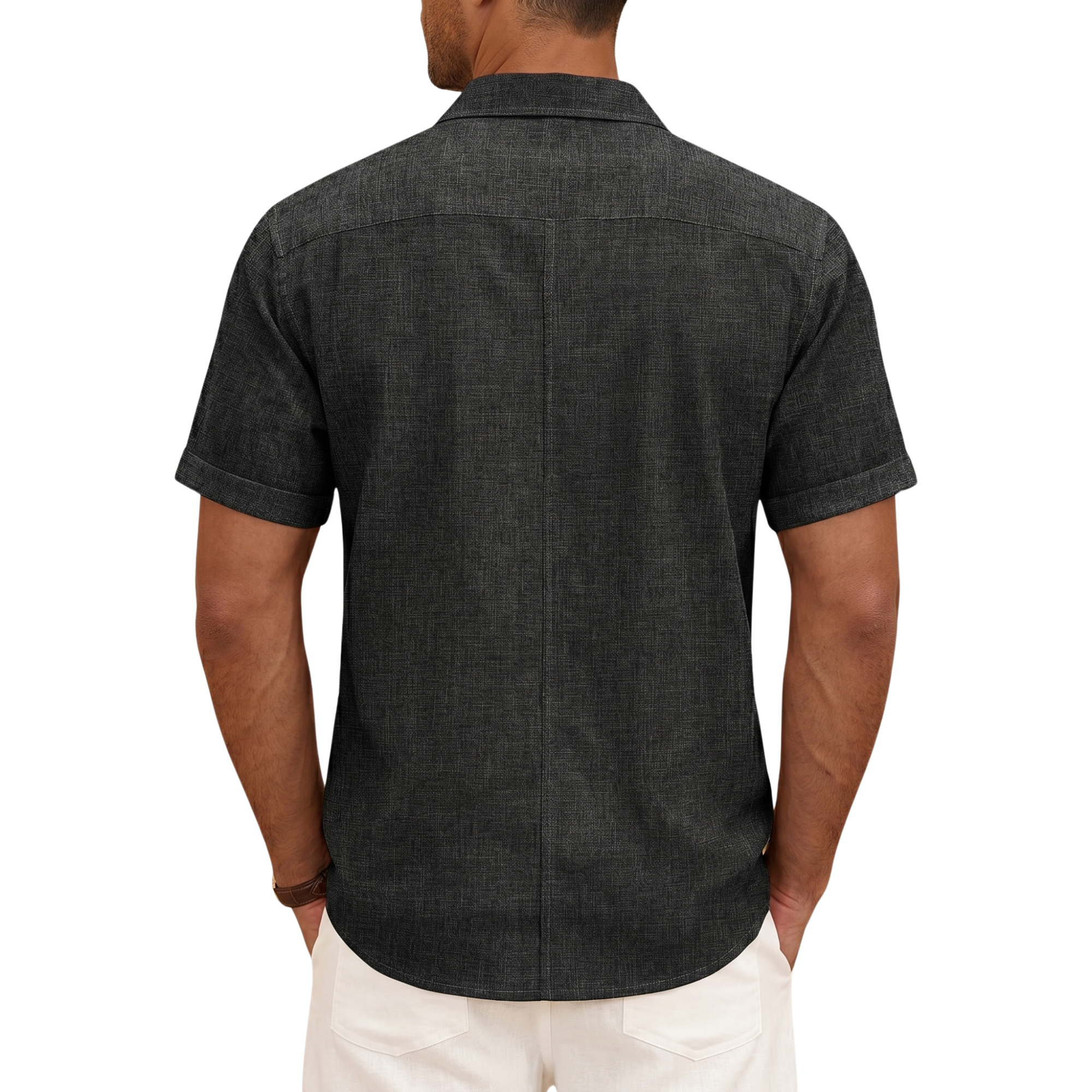 Casual Linen Blend Button Down Summer Shirt