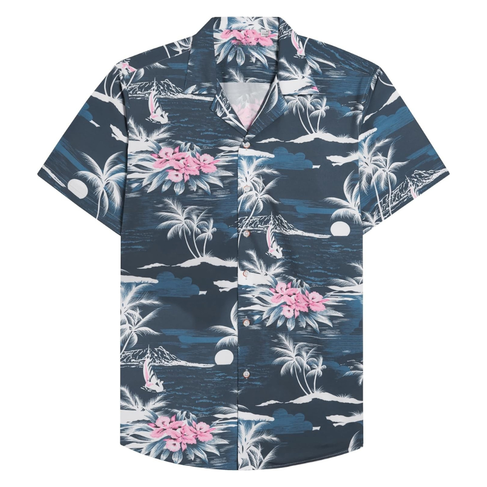 Tropical Hawaiian Casual Vacation Button Shirt
