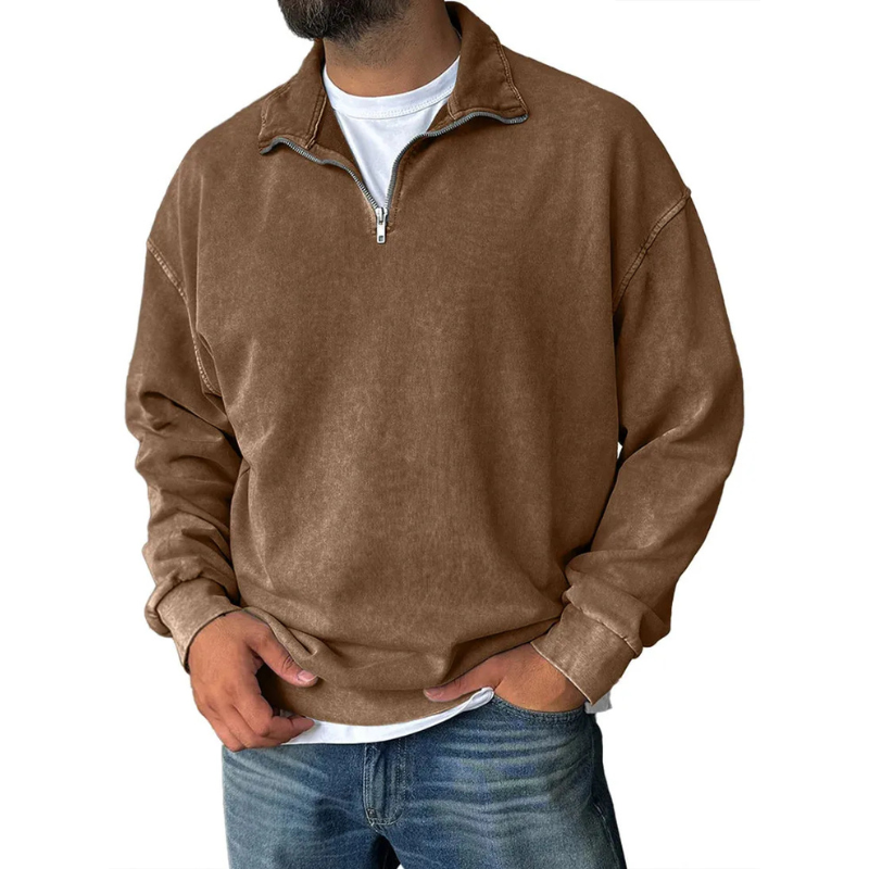 Casual Half Zip Collar SweatshirtCasual Half Zip Collar Sweatshirt - Image 3