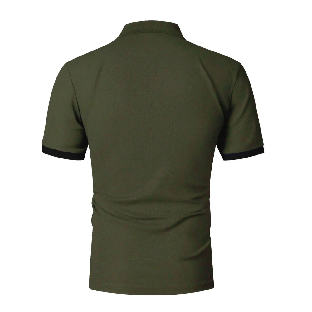 Casual Striped Printed Short Sleeve Polo T shirt For Men