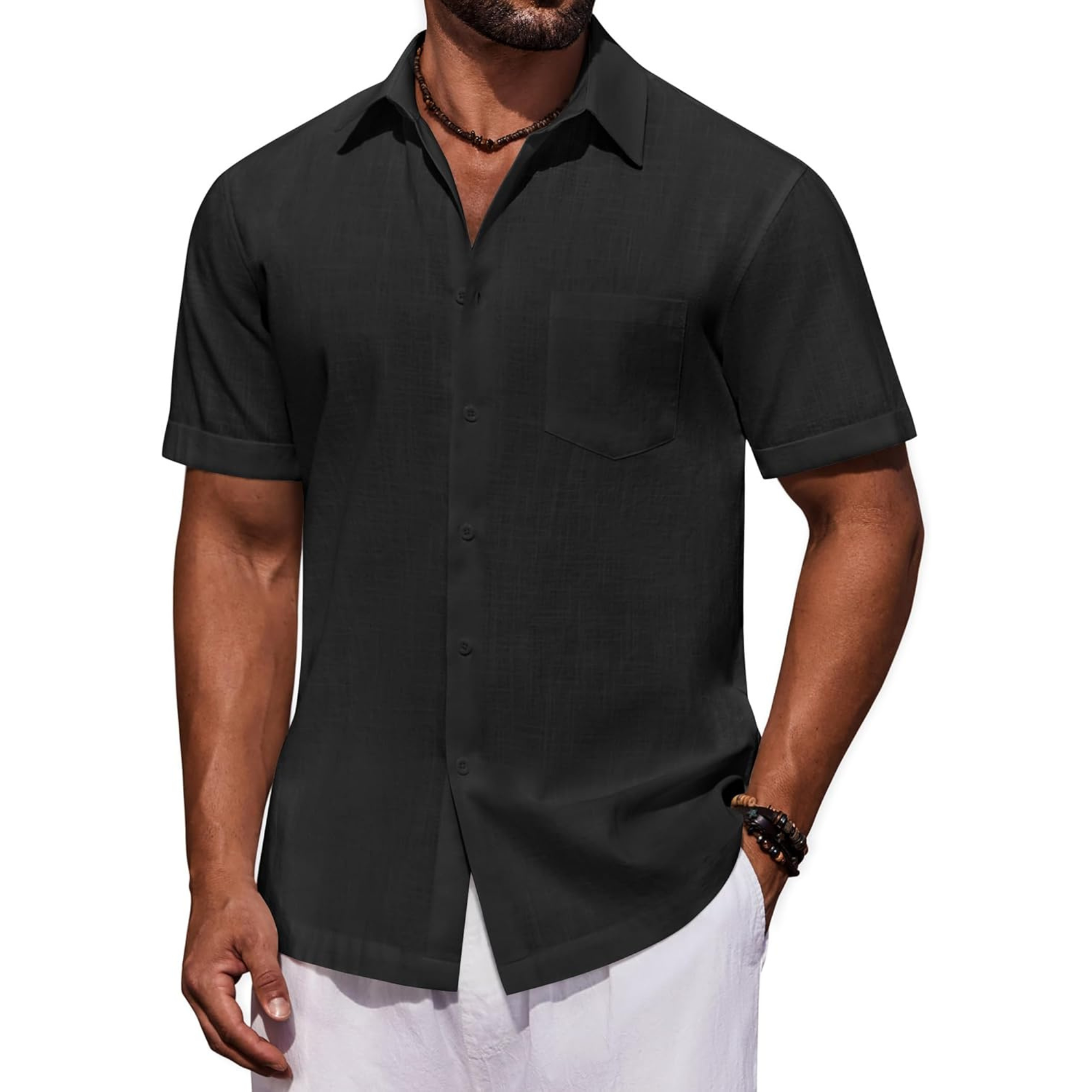 Casual Cotton Linen Summer Beach Button Shirts