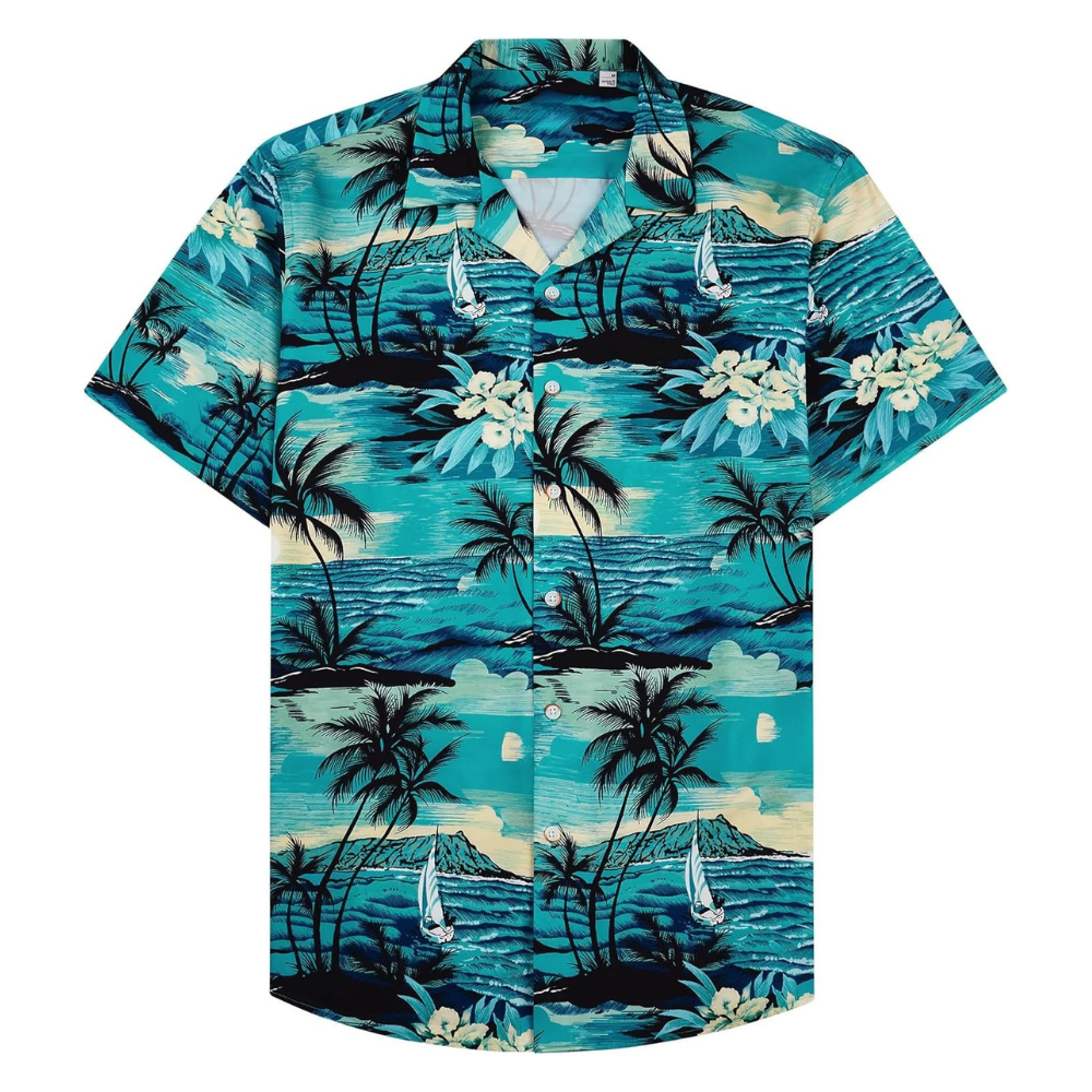 Tropical Hawaiian Casual Vacation Button Shirt