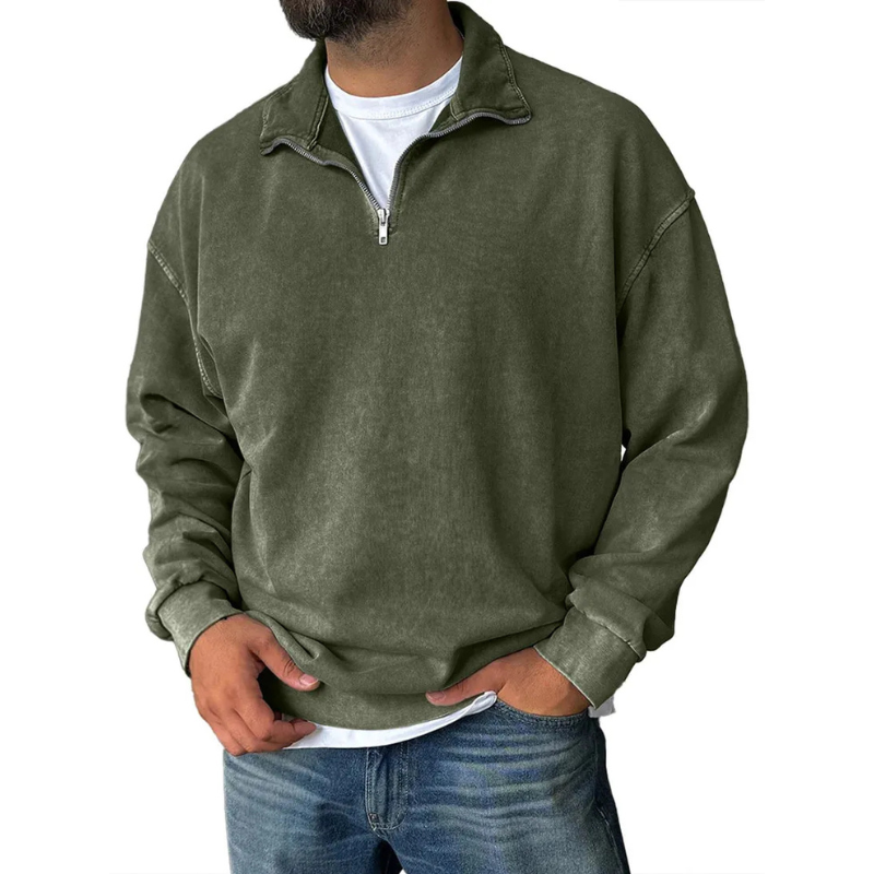 Casual Half Zip Collar SweatshirtCasual Half Zip Collar Sweatshirt - Image 5
