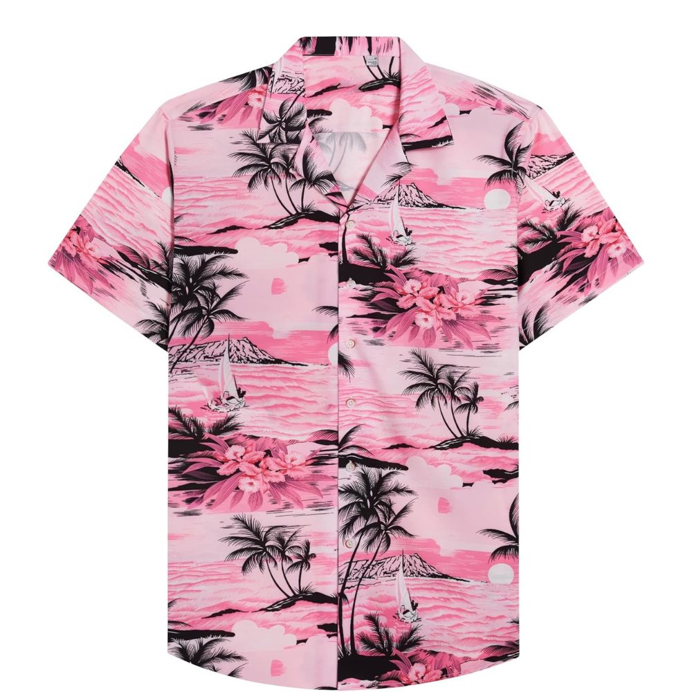 Tropical Hawaiian Casual Vacation Button Shirt