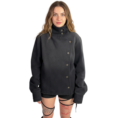 Structured Denim Jacket And Wide Straight Trouser Matching Set