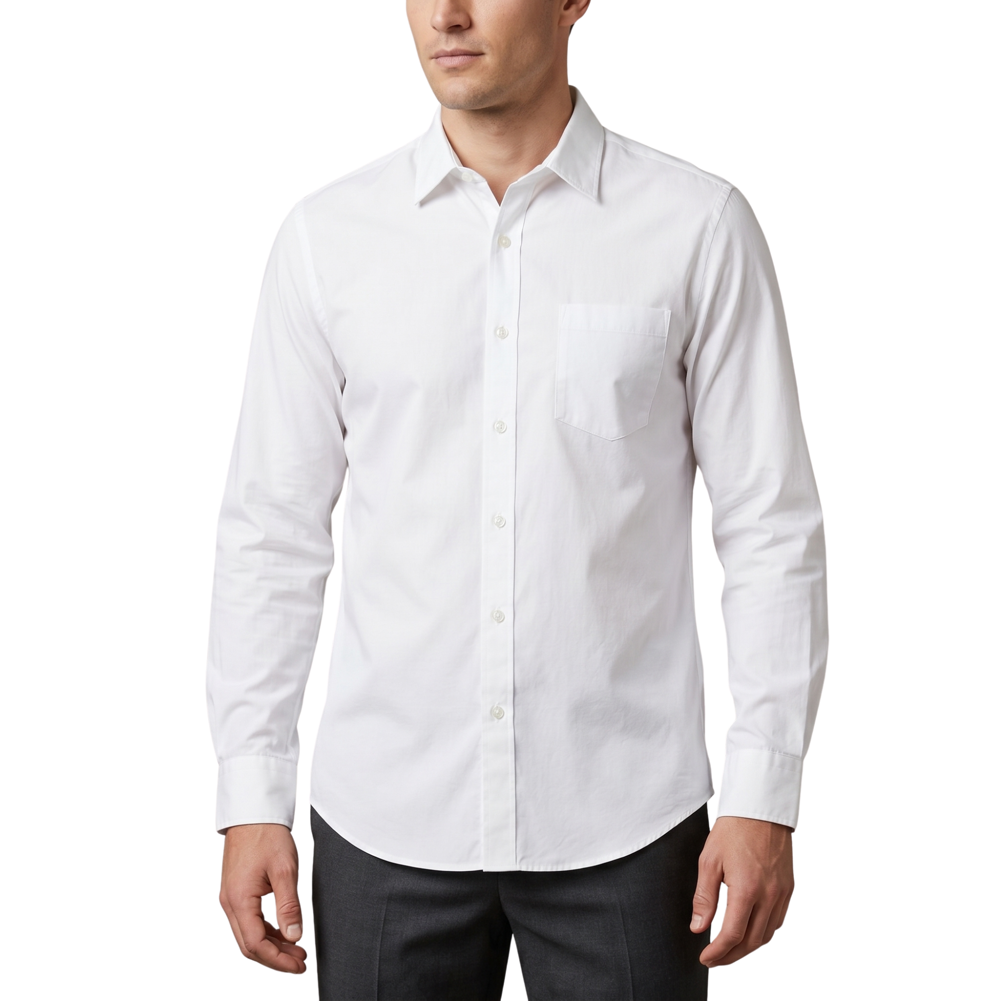 Long Sleeve Casual Poplin Shirt