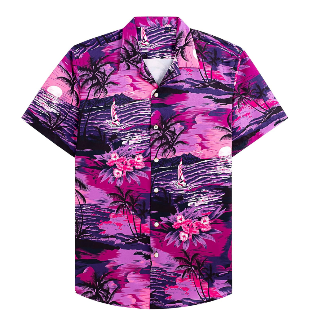 Tropical Hawaiian Casual Vacation Button Shirt