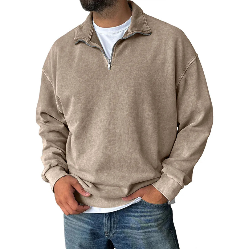 Casual Half Zip Collar SweatshirtCasual Half Zip Collar Sweatshirt - Image 7