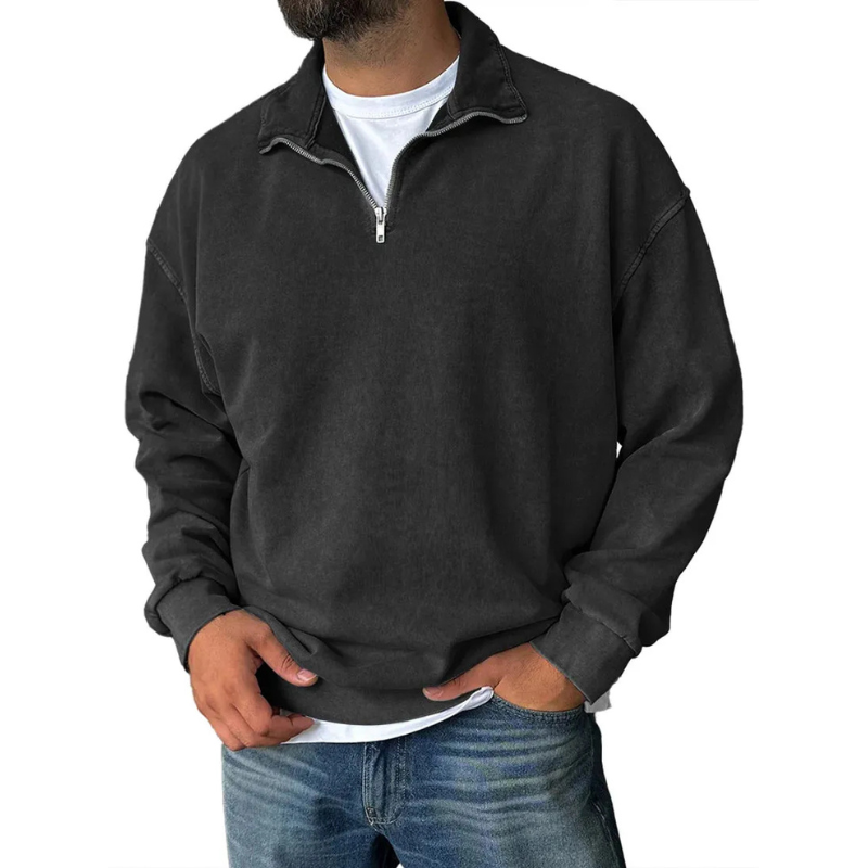 Casual Half Zip Collar SweatshirtCasual Half Zip Collar Sweatshirt - Image 8