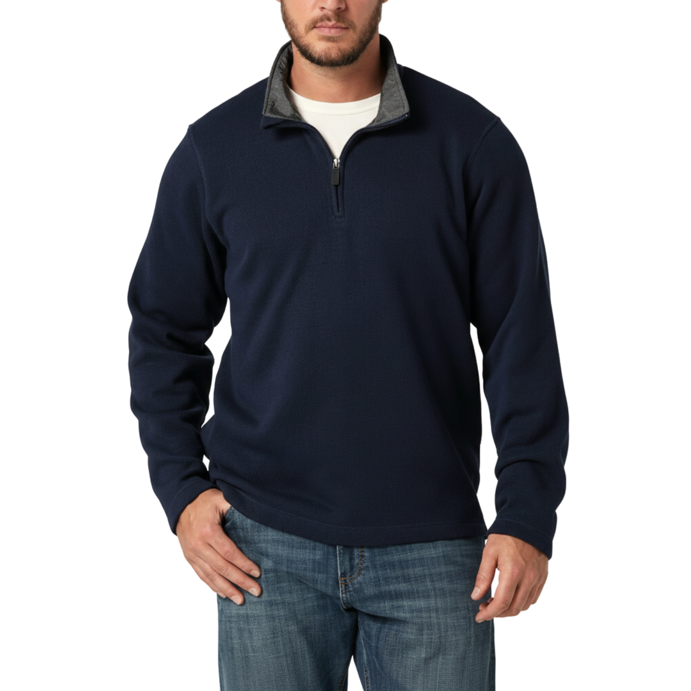 Mens Long Sleeve Fleece Quarter zip