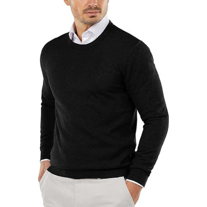Mens Crew Neck Sweater Slim Fit Lightweight Sweatshirts