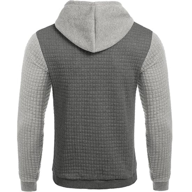 Mens Hooded Sweatshirt Casual Long Sleeve Drawstring Waffle Knit Pullover Hoodies