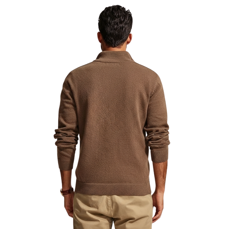 Mens Quarter Zip Pullover Sweaters Casual Slim Fit Knit Texture Sweater