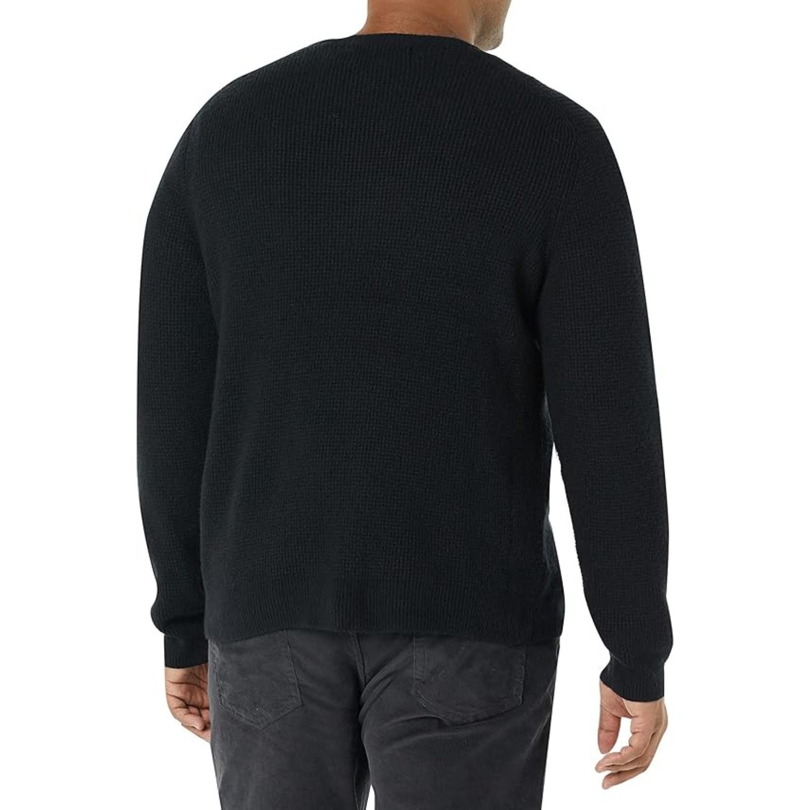 Casual Waffle Texture Long Sleeve Pullover Sweater For Men