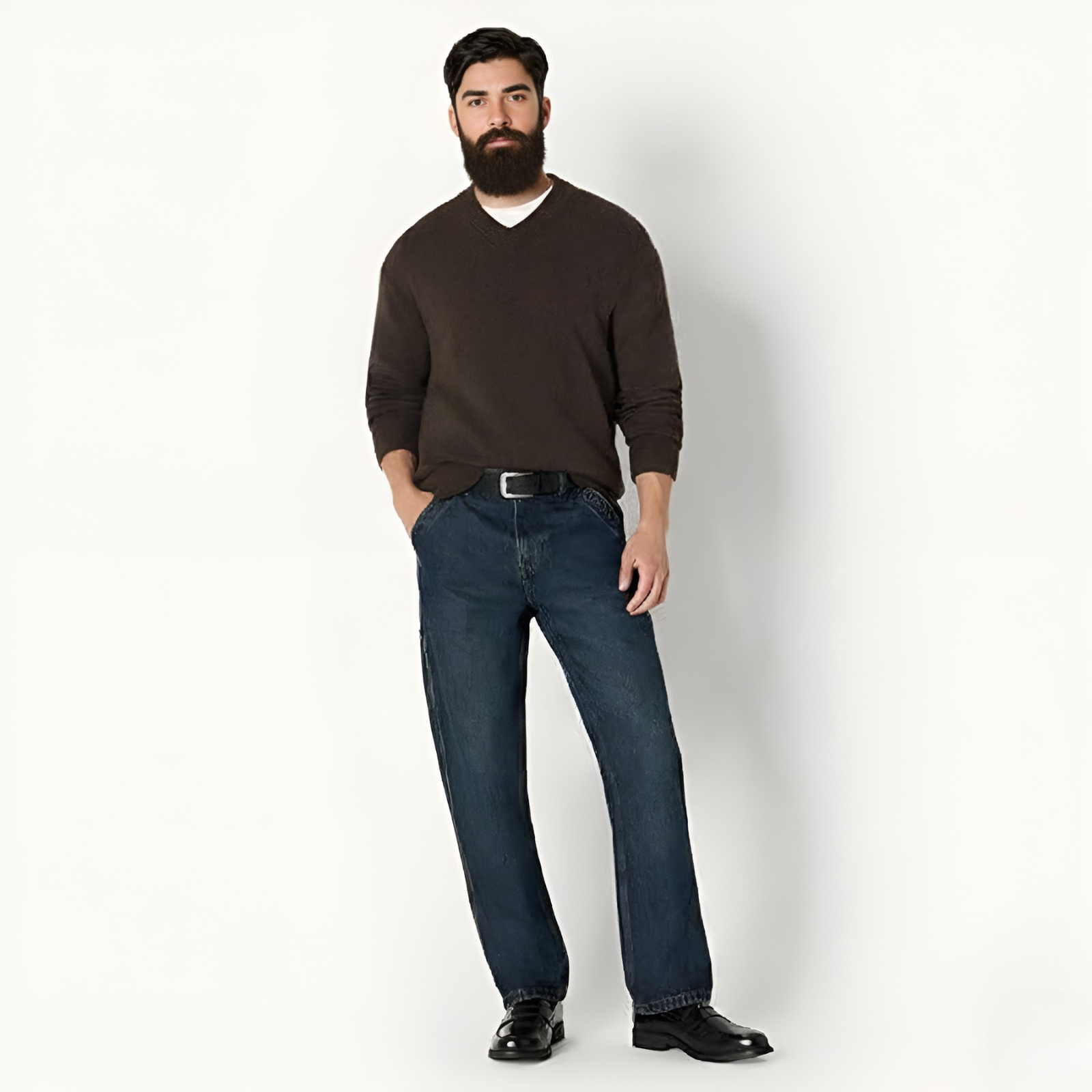 Regular Fit Mid Weight Knit Sweater For Men