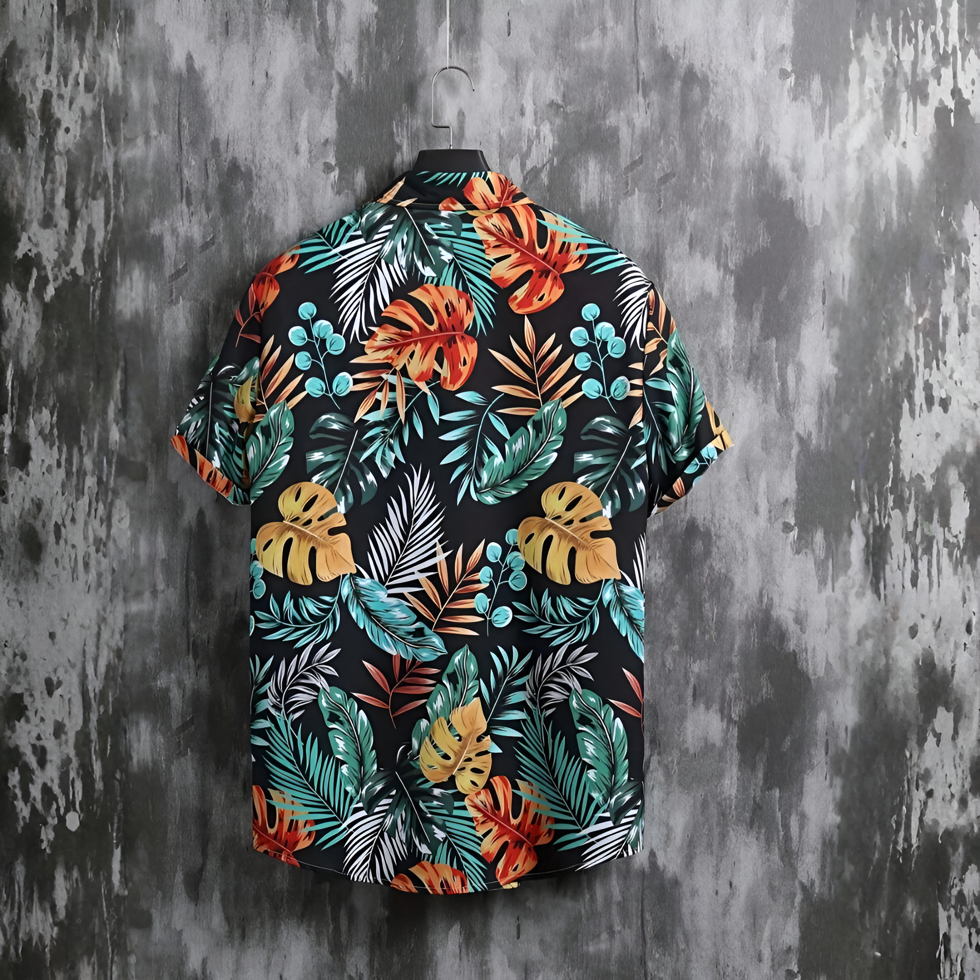 Floral Leaf Print Polo Shirt And Shorts Set For Men