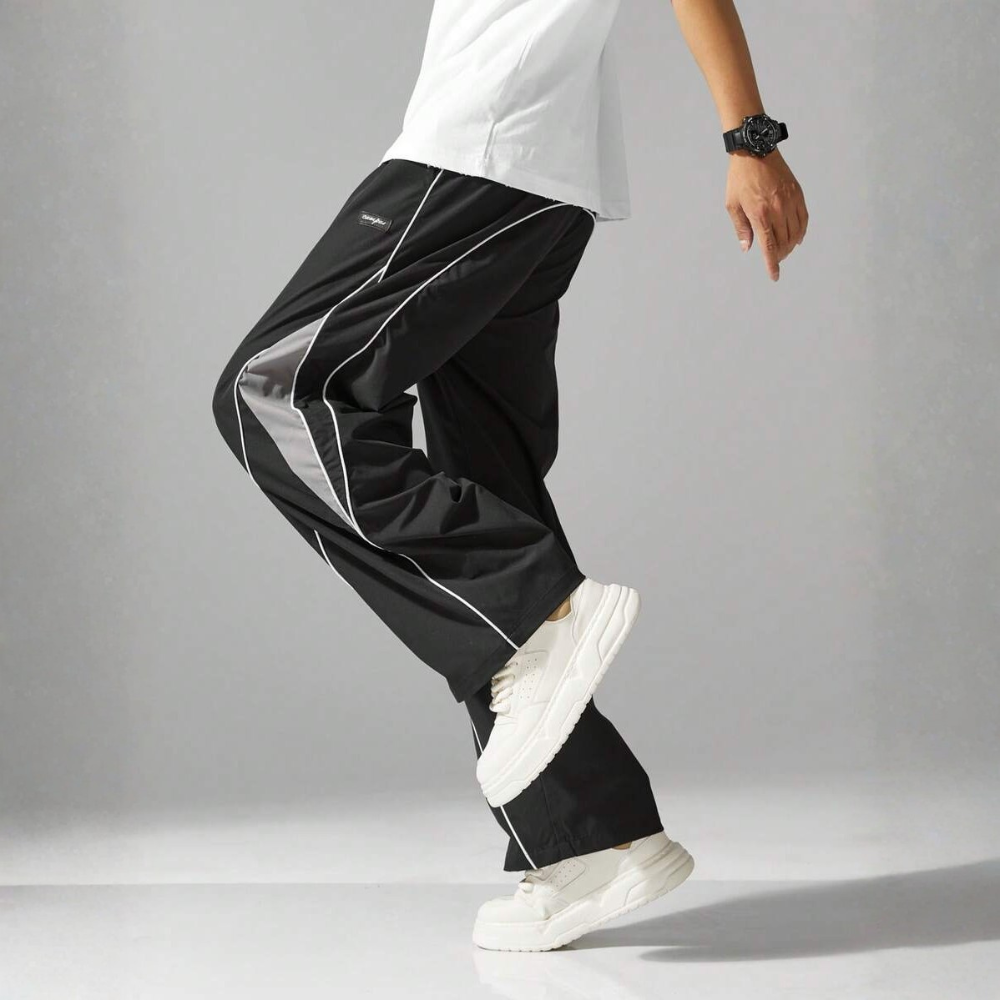 Street Style Sweatpants With Side Stripes Design And Drawstring For Men