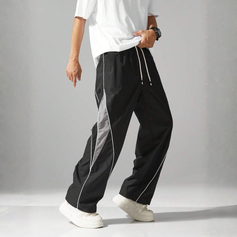 Street Style Sweatpants With Side Stripes Design And Drawstring For Men