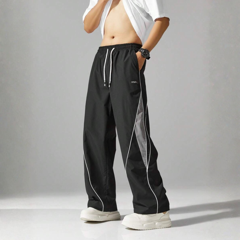 Street Style Sweatpants With Side Stripes Design And Drawstring For Men