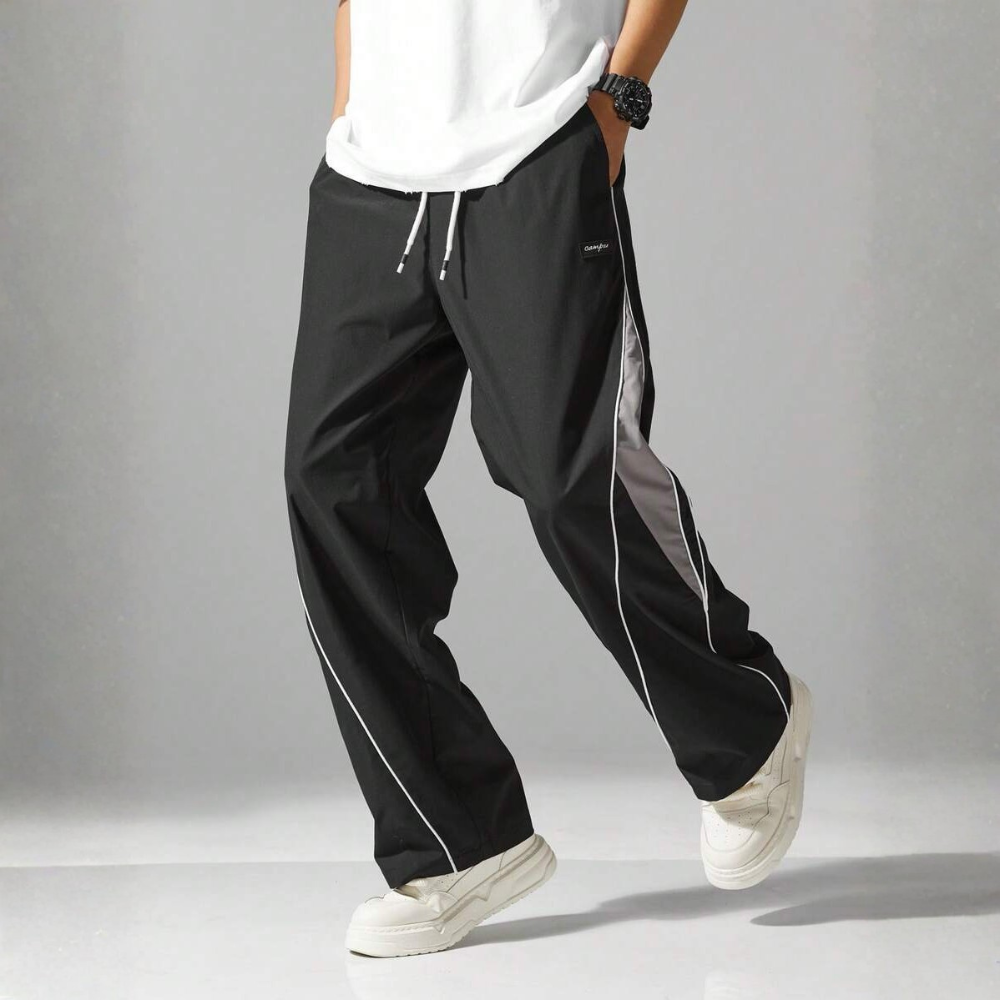 Street Style Sweatpants With Side Stripes Design And Drawstring For Men