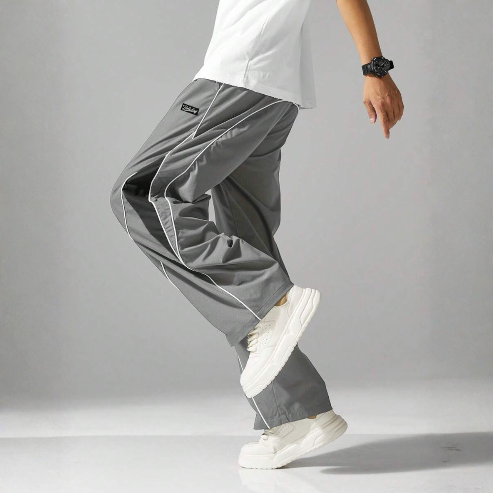 Street Style Sweatpants With Side Stripes Design And Drawstring For Men