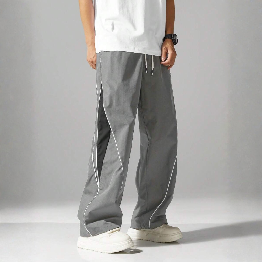 Street Style Sweatpants With Side Stripes Design And Drawstring For Men