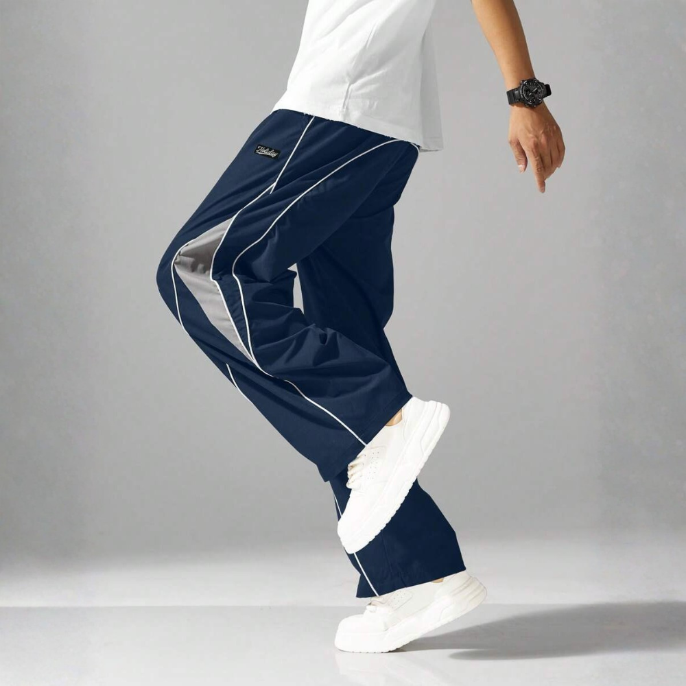 Street Style Sweatpants With Side Stripes Design And Drawstring For Men